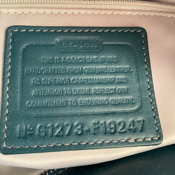 EUC Coach “Ashley” Leather Satchel | Teal Blue - Picture 9 of 13